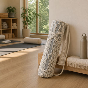 Yoga Mat Bag made of natural cotton hand knotted